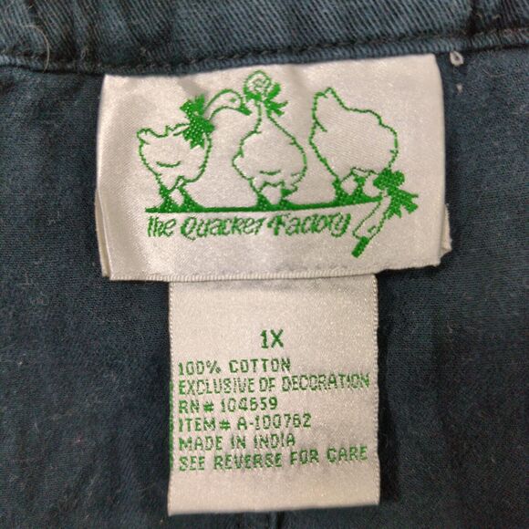 Quacker Factory Maxi Skirt Womens 1X Black Embroidered Beaded Pull On Cotton - Picture 8 of 11